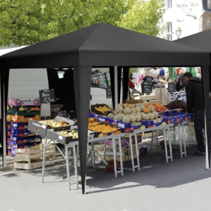 Gazebo 3 x 3 m Large Garden Folding Canopy Gazebo, Party Tent, Event Shelter Marquee,Black