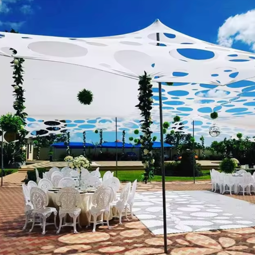 Huge Outdoor Stretch Wedding Cheese Party Tent Summer Aluminum Alloy Frame Waterproof Polyester Fabric UV-resistant