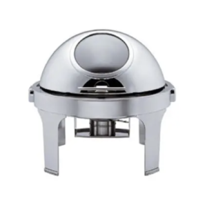 Silver Round Chafing Dish – With Window