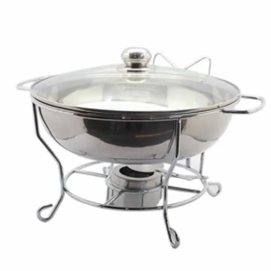 Silver Glass Lid for Chafing Dish - Slim Frame Design