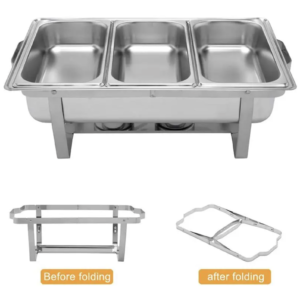 Buy Triple Pan Chafing Dish – 3 Division Stainless Steel Buffet Server