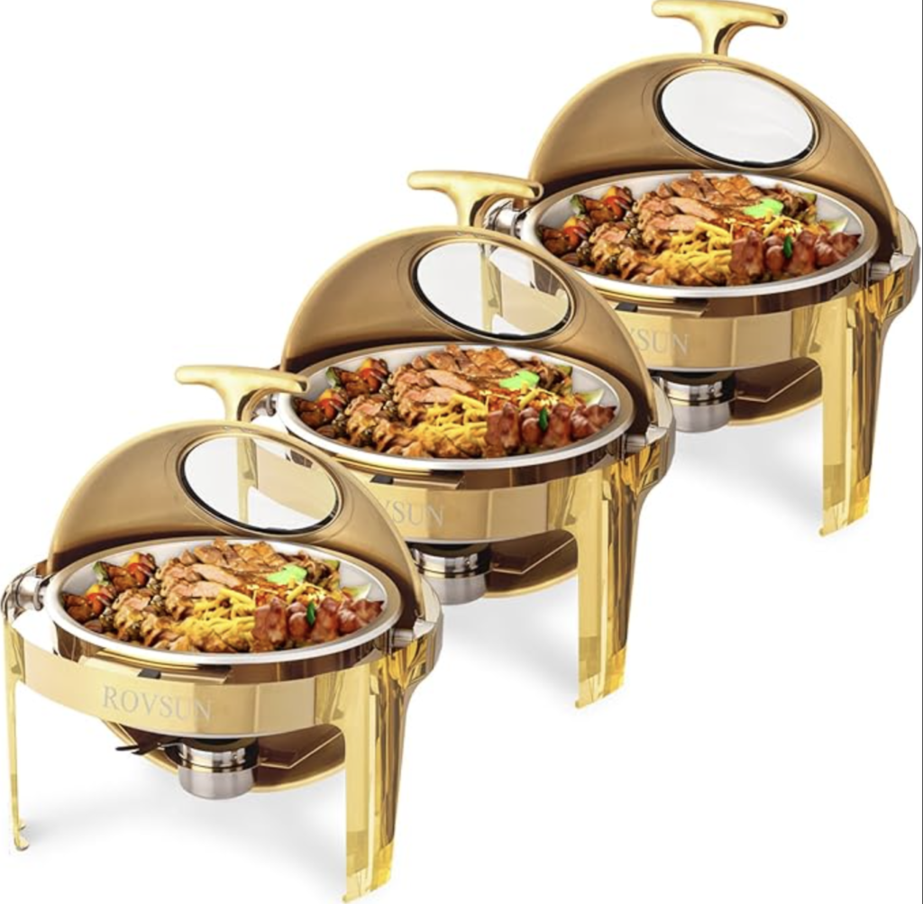 ROVSUN 6QT Gold Roll Top Chafing Dish Set