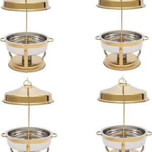 Fifizoo 9.5Qt Gold Stainless Steel Chafing Dish Set - 4 Pack