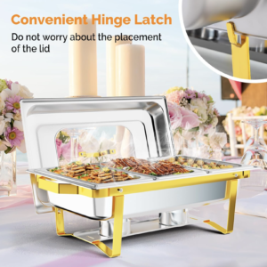 ROVSUN 9QT Gold Chafing Dishes for Buffet - 2 Pack for sale