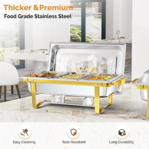 Buy ROVSUN 9QT Gold Chafing Dishes for Buffet - 2 Pack online