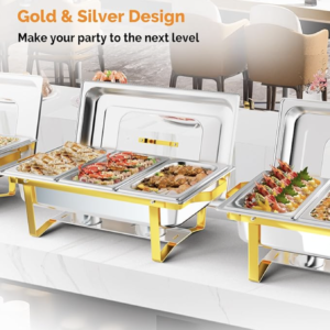 Buy ROVSUN 9QT Gold Chafing Dishes for Buffet - 2 Pack