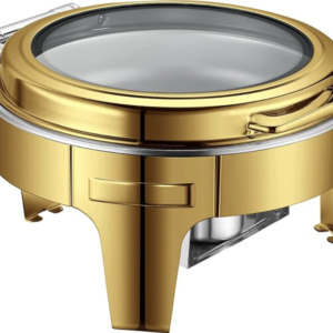 6L Gold Round Flip-Over Chafing Dish
