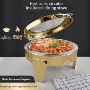 Buy 6L Gold Round Flip-Over Chafing Dish