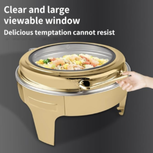 6L Gold Round Flip-Over Chafing Dish for sale online