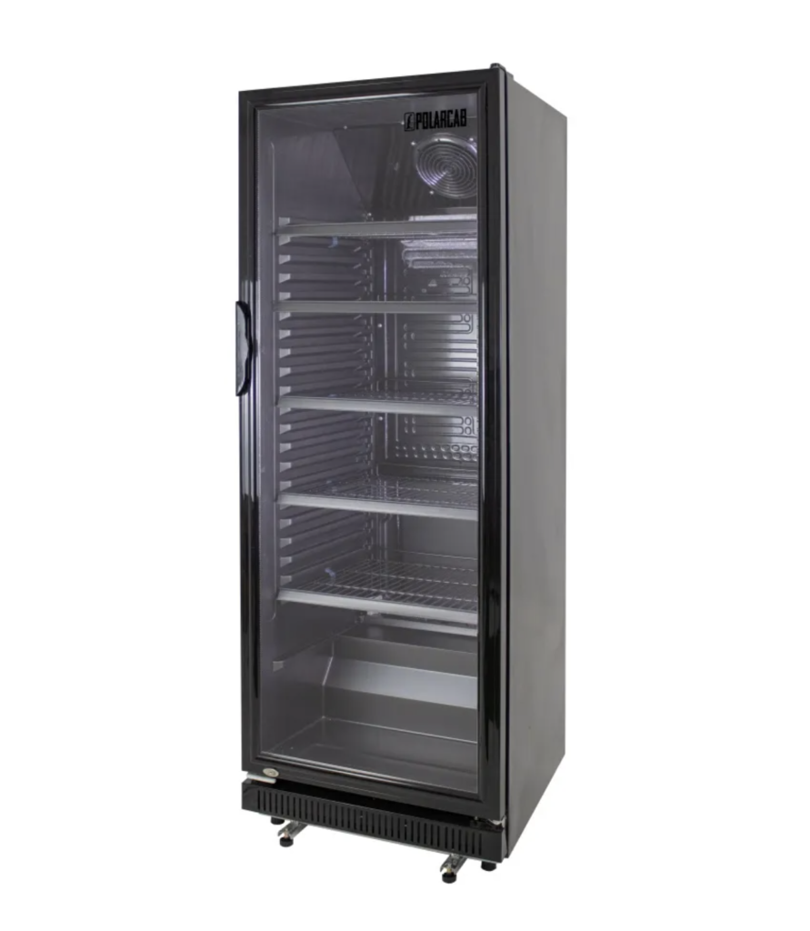 POLARCAB Black Single Door Display Fridge