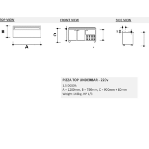 Crioni 1.5 Pizza Top Underbar Fridge for sale