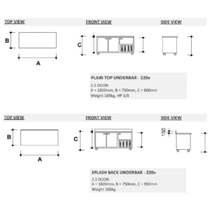 Crioni 2.5 Glass Door Underbar Fridge for sale