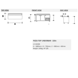 Crioni 2.5 Pizza Top Underbar Fridge for sale