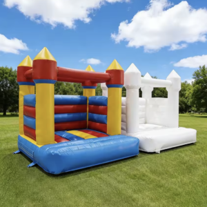 PVC Play House Bouncy Castle rainbow & white